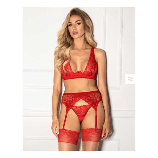 Секси комплект от 3 части Komplet-Lacelove-3-czciowy-Czerwony