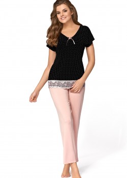 Дамска пижама Piama-Iris-Czarno-Pudrowo-Rowa-Czarno-Pudrowo-Rowy Дамска пижама Piama-Iris-Czarno-Pudrowo-Rowa-Czarno-Pudrowo-Rowy