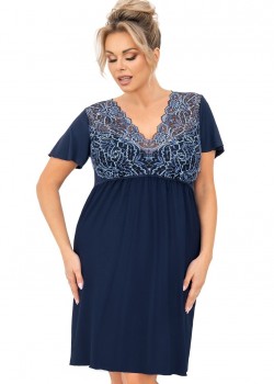 Нощница Koszula-nocna-Melania-Plus-Granatowa-Granatowy Нощница Koszula-nocna-Melania-Plus-Granatowa-Granatowy