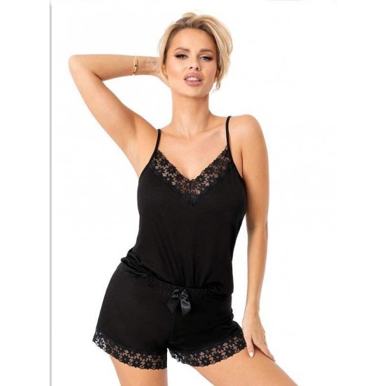 Дамска пижама Piama-Niki-Short-Czarna-Czarny
