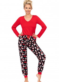 Дамска пижама Piama-Santi-Long-Red-Red Дамска пижама Piama-Santi-Long-Red-Red