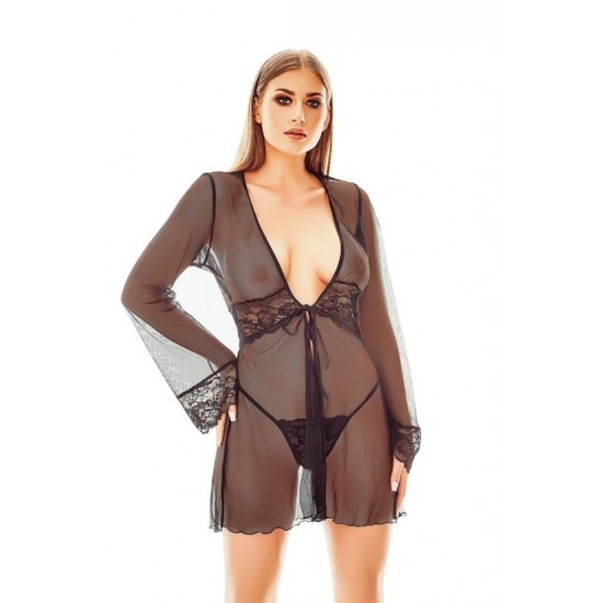 Секси халат Szlafrok-Maxine-Czarny