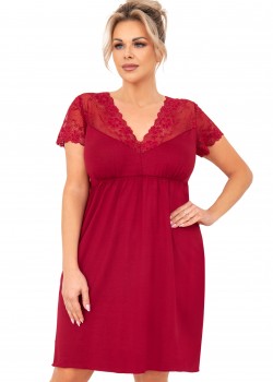 Нощница Koszula-nocna-Livia-Plus-Burgundowa-Bordowy Нощница Koszula-nocna-Livia-Plus-Burgundowa-Bordowy