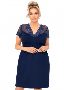 Нощница Koszula-nocna-Livia-Plus-Dark-Blue-Granatowy Нощница Koszula-nocna-Livia-Plus-Dark-Blue-Granatowy