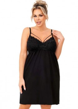 Нощница Koszula-nocna-Sylvia-Plus-Czarna-Czarny Нощница Koszula-nocna-Sylvia-Plus-Czarna-Czarny