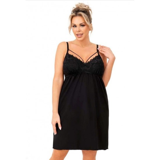 Нощница Koszula-nocna-Sylvia-Plus-Czarna-Czarny