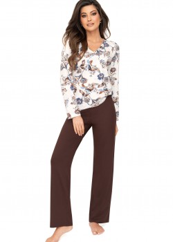 Дамска пижама Piama-Naomi-Long-Brown-Brown Дамска пижама Piama-Naomi-Long-Brown-Brown
