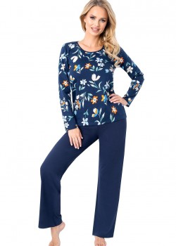 Дамска пижама Piama-Caroline-Long-Granatowy Дамска пижама Piama-Caroline-Long-Granatowy