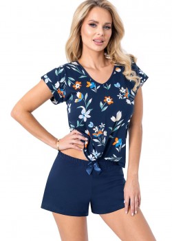 Дамска пижама Piama-Caroline-Short-Granatowy Дамска пижама Piama-Caroline-Short-Granatowy