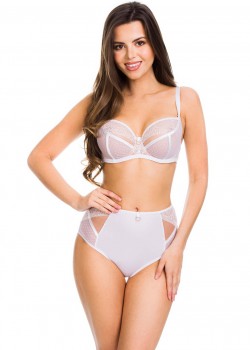 Бикини с висока талия в бял цвят 19057