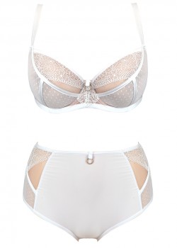 Бикини с висока талия в бял цвят 19057