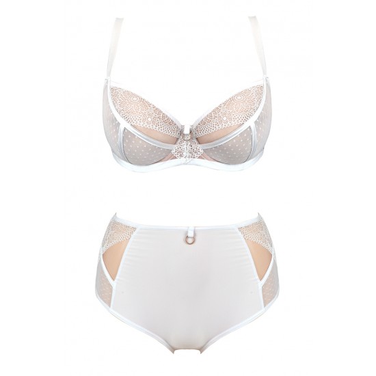 Бикини с висока талия в бял цвят 19057