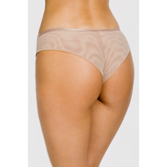 Бразилиани с тюл в бежов цвят NAKED 19064/1