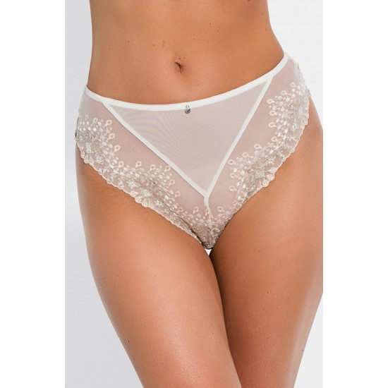 Бикини с висока талия в цвят екрю LOUIS 19195