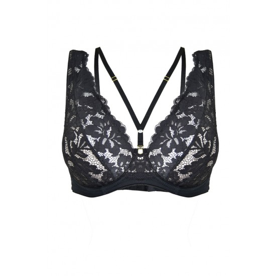 Луксозен дантелен сутиен в черен цвят JASMIN 19152