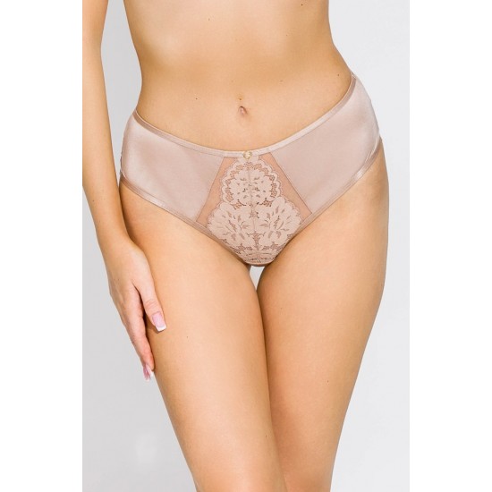 Дамски бикини с дантела в цвят мока JASMIN 19152