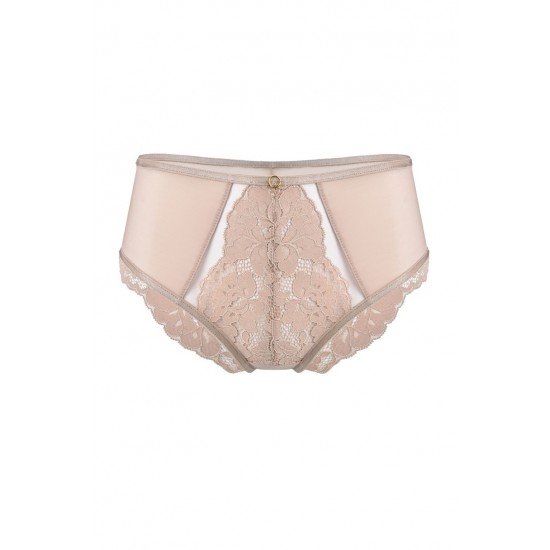 Дамски бикини с дантела в цвят мока JASMIN 19152