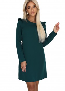 NELL 264-2 Ежедневна рокля в зелен цвят