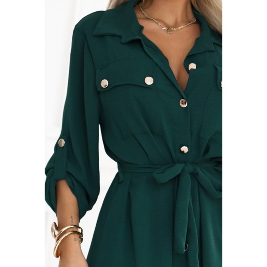 531-7 Рокля тип риза в зелено 531-7 Рокля тип риза в зелено