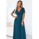 Дълга зелена рокля с брокат 635-1