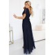 Дълга тъмносиня рокля 635-3