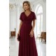 Дълга рокля с брокат в цвят бордо 635-5