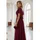 Дълга рокля с брокат в цвят бордо 635-5