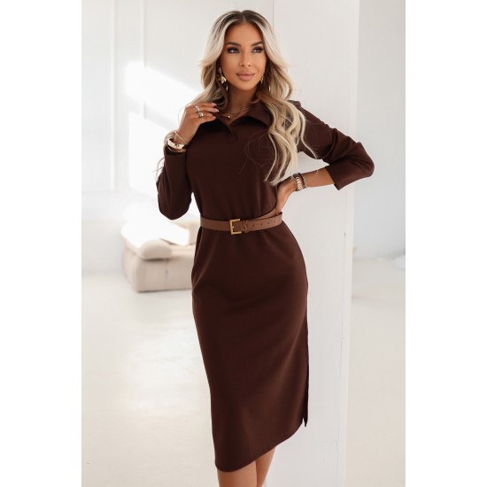 Елегантна кафява рокля 649-1