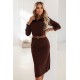 Елегантна кафява рокля 649-1
