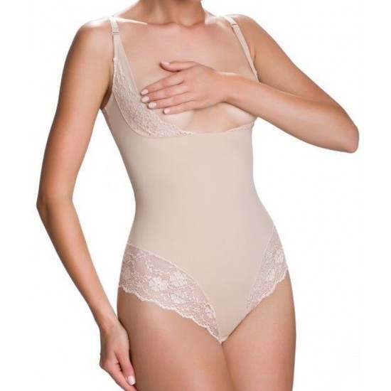Моделиращо боди с открито деколте в бежово Vanilia Моделиращо боди с открито деколте в бежово Vanilia