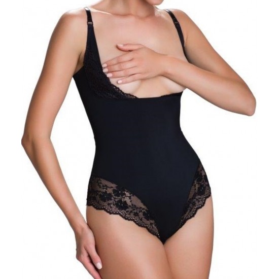 Моделиращо боди с открито деколте в черно Vanilia Моделиращо боди с открито деколте в черно Vanilia