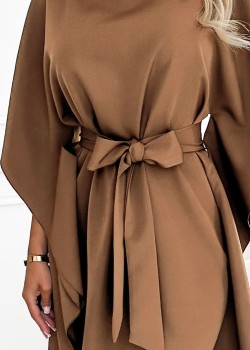 Широка рокля в кафяв цвят , модел 287-39. Широка рокля в кафяв цвят , модел 287-39.