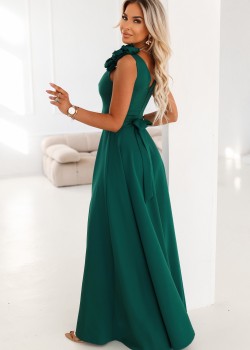 Елегантна дълга рокля в зелен цвят 643-1 Елегантна дълга рокля в зелен цвят 643-1