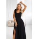 Елегантна дълга рокля в черен цвят 643-2