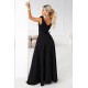 Елегантна дълга рокля в черен цвят 643-2