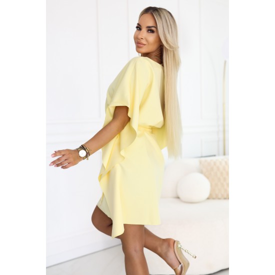 Широка рокля в жълт цвят, модел 287-41