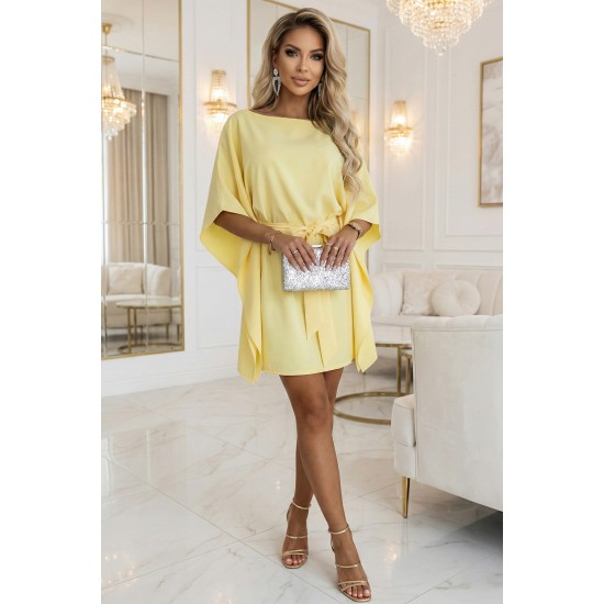Широка рокля в жълт цвят, модел 287-41