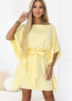 Широка рокля в жълт цвят, модел 287-41