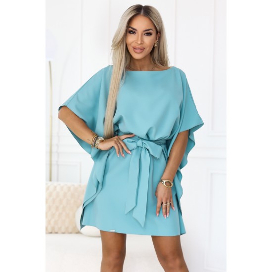 Широка рокля в син цвят, модел 287-40