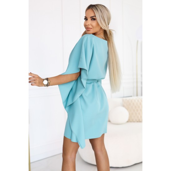 Широка рокля в син цвят, модел 287-40