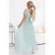 Дълга рокля с брокат в цвят мента 635-8