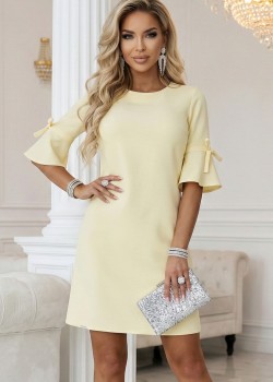 Ежедневна рокля в жълт цвят, модел 217-12