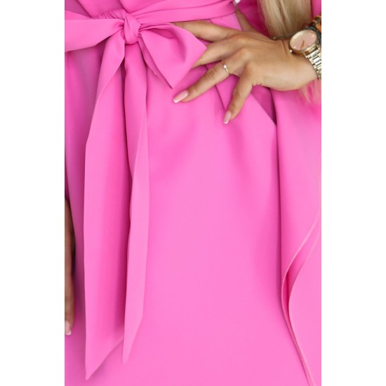 Широка рокля в розов цвят, модел 287-42 Широка рокля в розов цвят, модел 287-42