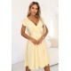 Разкроена миди рокля в жълт цвят, модел 348-13. Разкроена миди рокля в жълт цвят, модел 348-13.