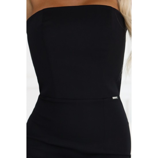 Права черна рокля без ръкави 642-1