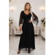 Дълга рокля с тюл в черен цвят 655-1