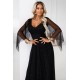 Дълга рокля с тюл в черен цвят 655-1