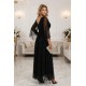 Дълга рокля с тюл в черен цвят 655-1