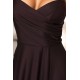 Дълга рокля с цепка в цвят шоколад 646-1