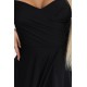 Дълга рокля с цепка в черен цвят 646-4